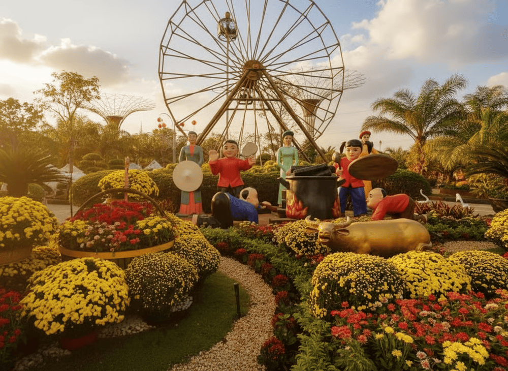 Vườn hoa tại Long Điền Sơn